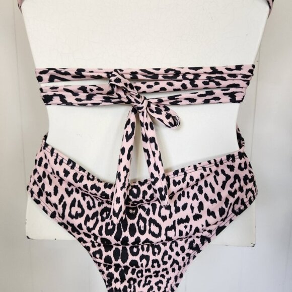 Shein NEW Leopard Animal Print One Piece Swimsuit Swim Bathing Suit Beach Sexy - Picture 7 of 11